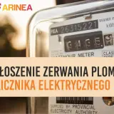 Zgłoszenie zerwania plomby z licznika elektrycznego. Awaria licznika prądu może wymagać interwencji.