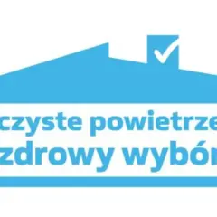 Ranking najlepszych firm pomagających w programie Czyste Powietrze. Logo z domkiem i hasłem "czyste powietrze zdrowy wybór".