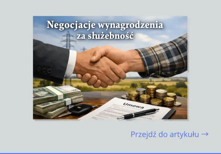 Uścisk dłoni symbolizuje negocjacje w sprawie stawek za służebność przesyłu prądu. Na stole stosy pieniędzy, monety i umowa.