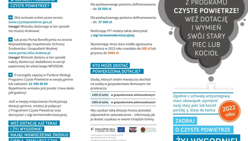 Czyste powietrze podwyższony poziom dofinansowania – sprawdź, kto może skorzystać