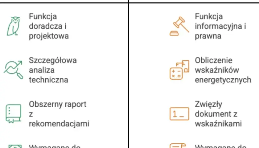 Porównanie audytu energetycznego budynku i świadectwa. Audyt to doradztwo, analiza i raport, świadectwo to informacja i wskaźniki.