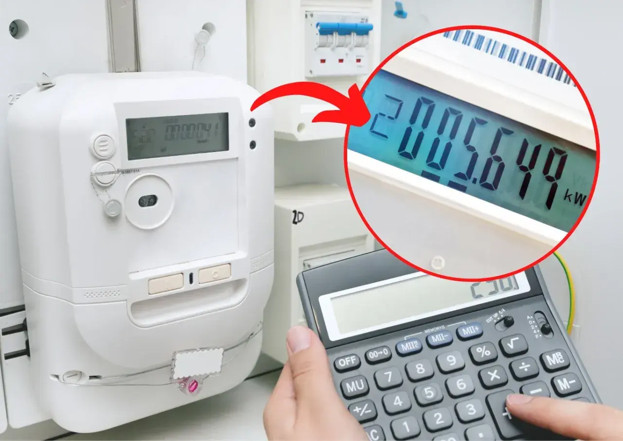Odczyt licznika Energa: 2005.649 kWh. Kalkulator pokazuje 2300.